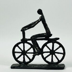 Handmade Metal Cyclist Sculpture